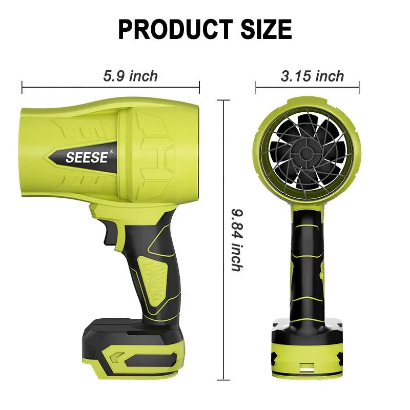 SEESE Cordless Leaf Blower Violent Turbofan,Brushlesspure Copper Motor Jet Fan with Battery,Cordlessturbo Super Power Air Duster, Car Drying after Wash, Snowremoval