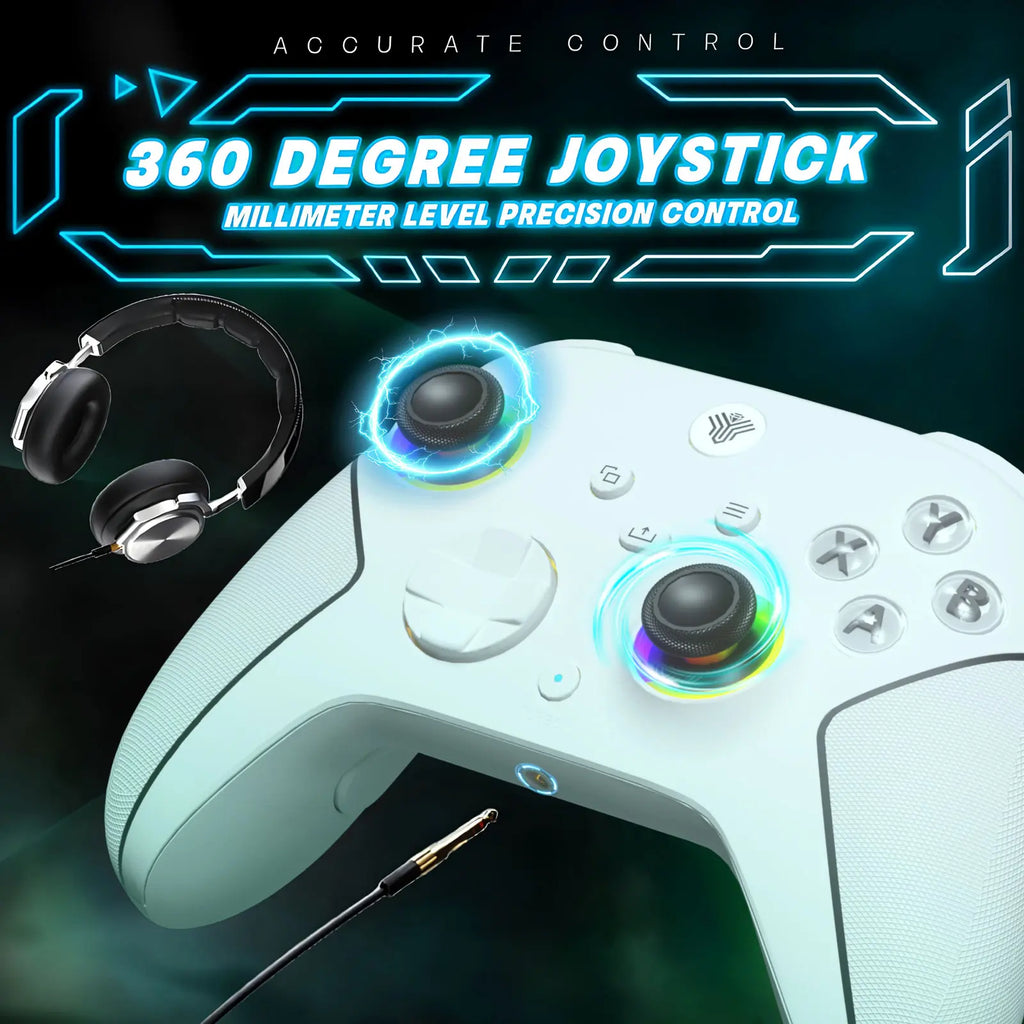 YUYIU Hall Effect Gaming Controller for Xbox Series X|S & Steam PC, Console Accessories with 7 RGB Lights, Dual Vibration, Turbo Programmable, 3.5Mm Audio Jack, 1000Mah Battery, Dual Joystick for Games & Cool Gadgets,Back to School,Back to School Haul