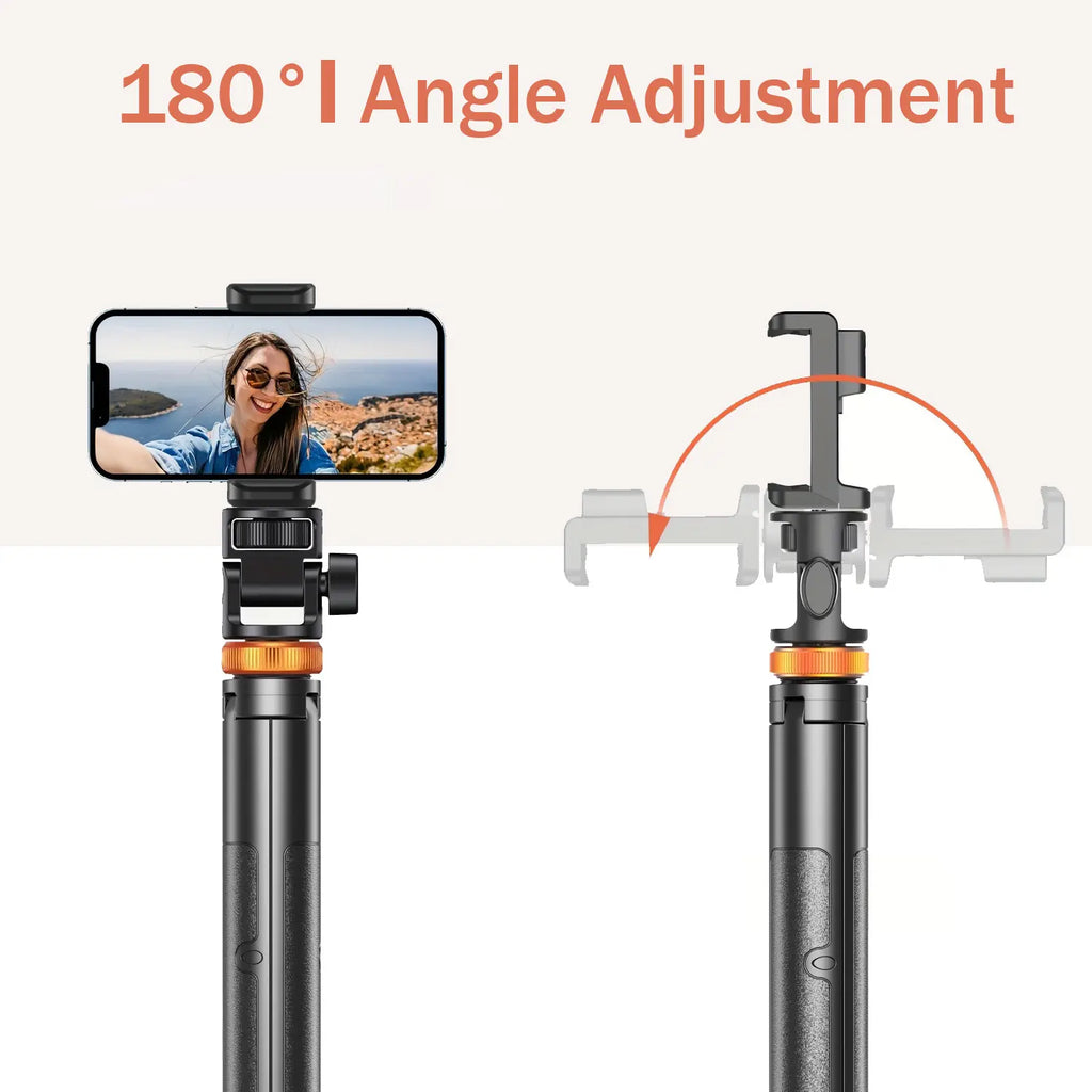 61-In Smartphone Selfie Stick - Wireless Remote, Upgraded Stable Tripod Stand, Phone Holder, Tools and Gadgets, Vlogging Equipment, Casual Selfie Accessories for Iphone 17/16/15/14/13 & Mobile Devices (Travel Use, Tripod for Iphone)