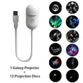 Galaxy Projector 2-In-1 Starry Sky Projector & Night Light USB Galaxy Projector Night Light for Bedroom Hallway Ceiling Decor (1 Light+3 Pcs)
