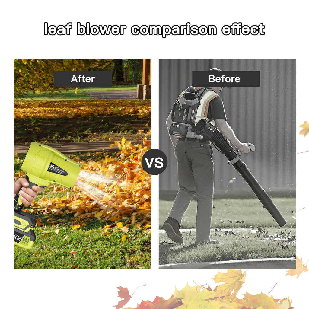 SEESE Cordless Leaf Blower Violent Turbofan,Brushlesspure Copper Motor Jet Fan with Battery,Cordlessturbo Super Power Air Duster, Car Drying after Wash, Snowremoval