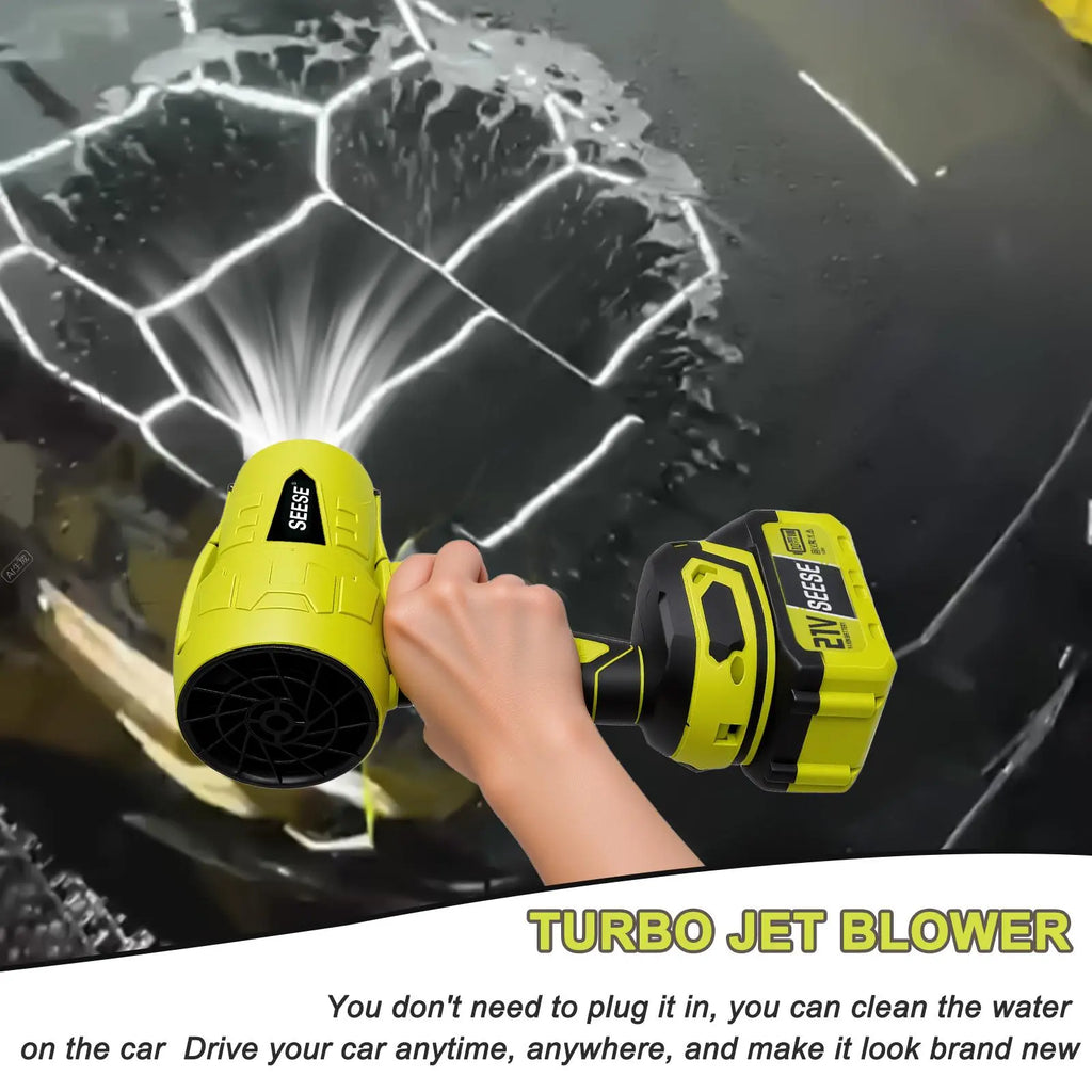 SEESE Cordless Leaf Blower Violent Turbofan,Brushlesspure Copper Motor Jet Fan with Battery,Cordlessturbo Super Power Air Duster, Car Drying after Wash, Snowremoval