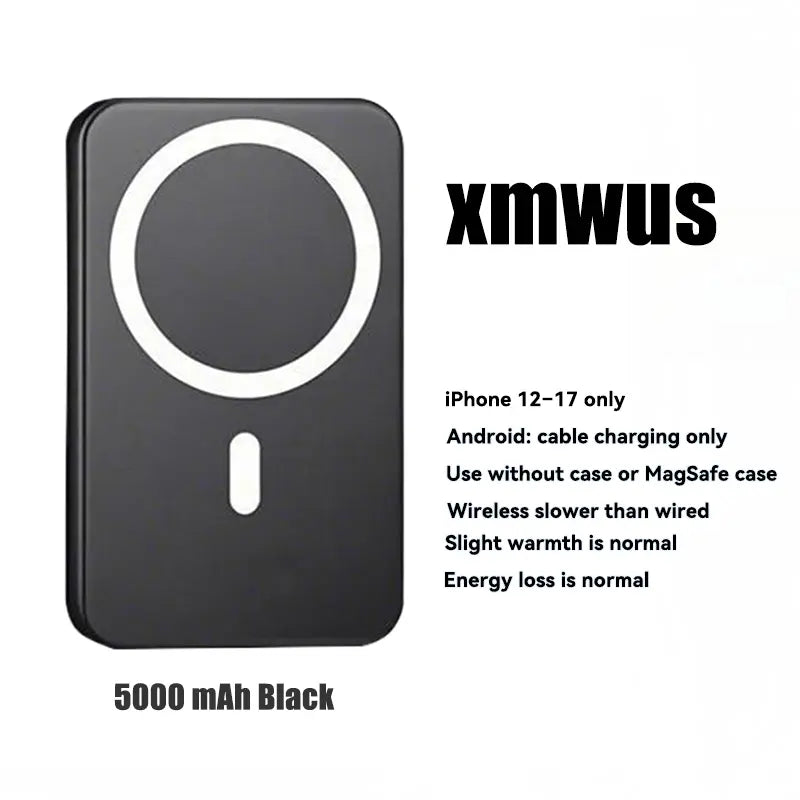 5000Mah Magnetic Wireless Power Bank for Iphone 12-17 Series, Portable Charger Compatible with Magsafe Cases, Back to School Essentials,Back to School,Back to School Haul